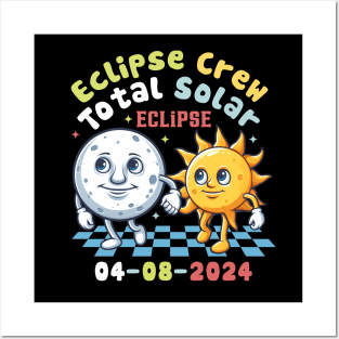 Eclipse Crew Total Solar Eclipse 04-08-2024 Retro Style Posters and Art